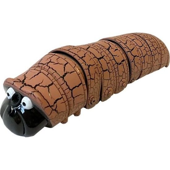 Hnědá housenka vyhýbajícím se překážkám