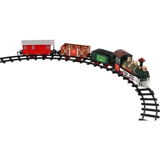 Vlak + 3 vagóny s kolejemi - 8ks na baterie