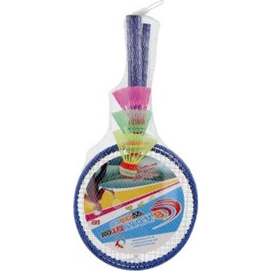 Badminton dětská sada - 2 pálky + 3 košíčky - mix 2 barvy