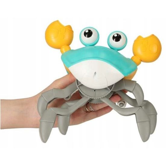 Natahovací pohyblivý krab hračka pro nejmenší Cute Crab - modrý