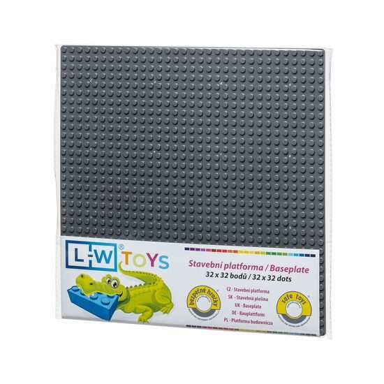 LW Toys Podložka na stavění 32x32 bodů - tmavě šedá