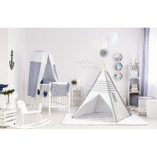 Ecotoys dětský indiánský stan Wigwam šedý