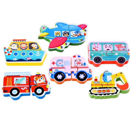 Dřevěná vkládačka pro děti 5v1 Preschool Table