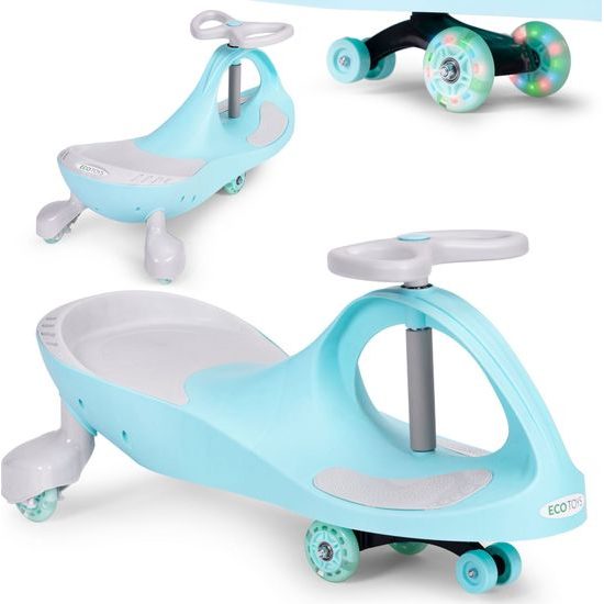 Ecotoys gravitační odrážedlo se svítícími koly Spinner - modré