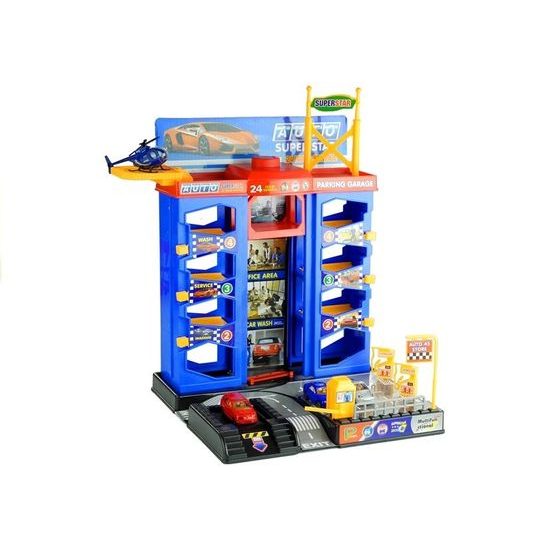 Majlo Toys parkovací garáž s výtahem a helikoptérou + 3 autíčka