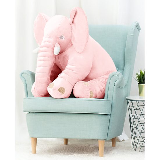 Plyšový slon - polštář Belly 70 cm růžový
