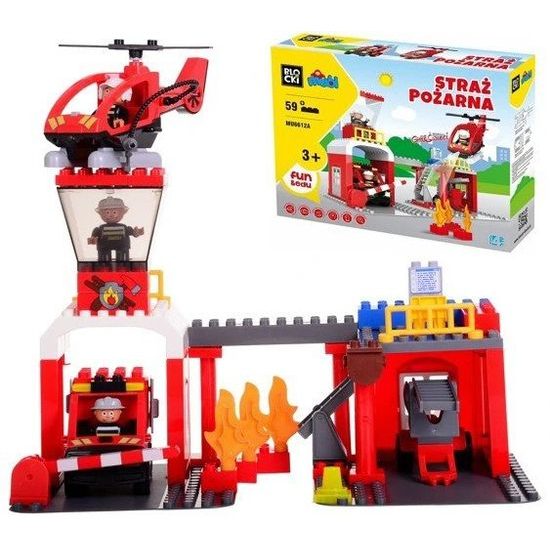Blocki Mubi stavebnice Hasičská stanice se světlem a zvukem 59 dílů