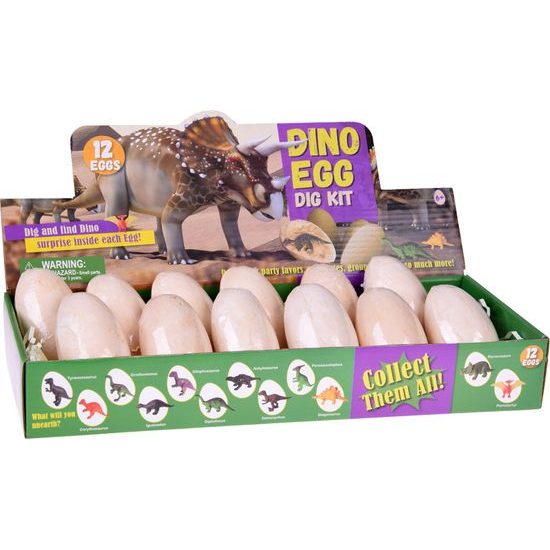 Archeologická sada 12 velkých vajíček + karty se světem dinosaurů