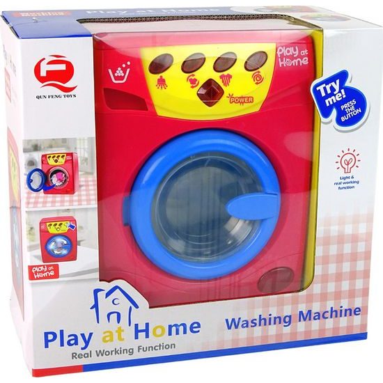 Dětská otevírací pračka na baterie červená