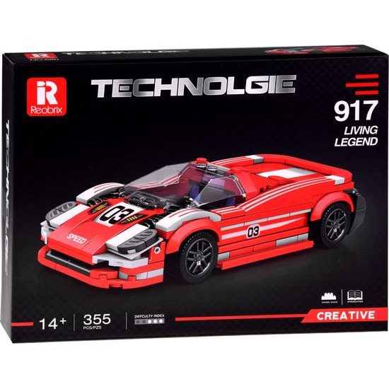 Sportovní červené auto 917 technická stavebnice 355 dílků