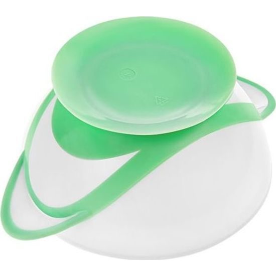 Dětská miska s přísavkou a se lžičkou Akuku bílo - zelená