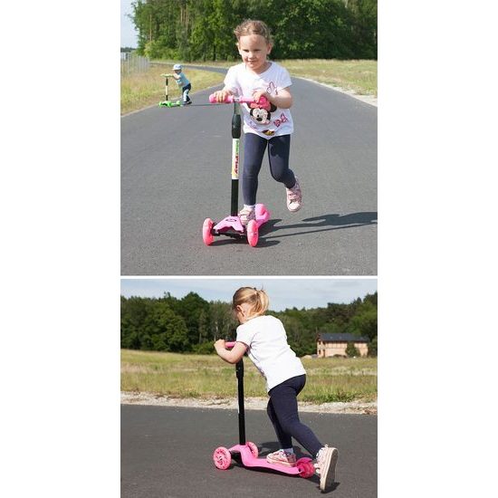 Dětská koloběžka Glow Scooter se svítícími koly růžová