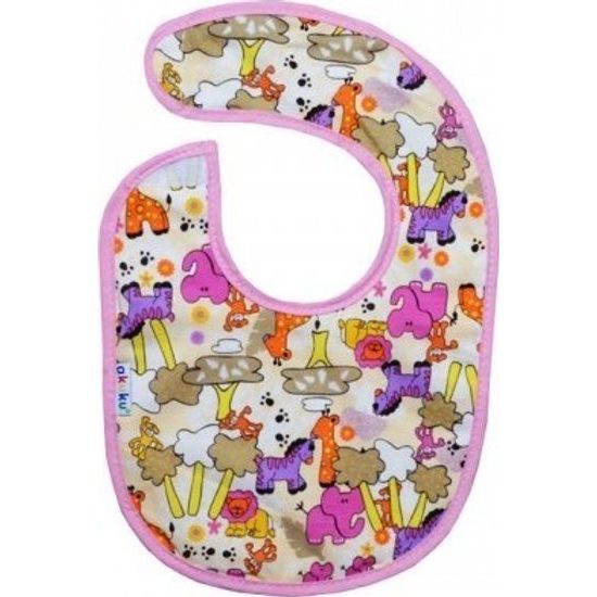 AKUKU Bryndáček froté Baby bib malý - dívčí vzor