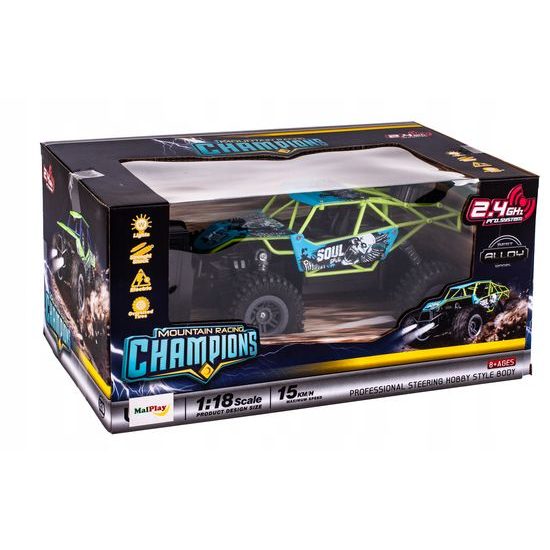 Terénní auto na dálkové ovládání Mountain Champion 1:18 modro-zelené