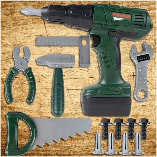 Sada dětského nářadí s vrtačkou na baterie v batůžku Craft Toolbox