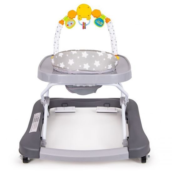 Ecotoys dětské chodítko s hračkami a melodiemi Lvíček šedé