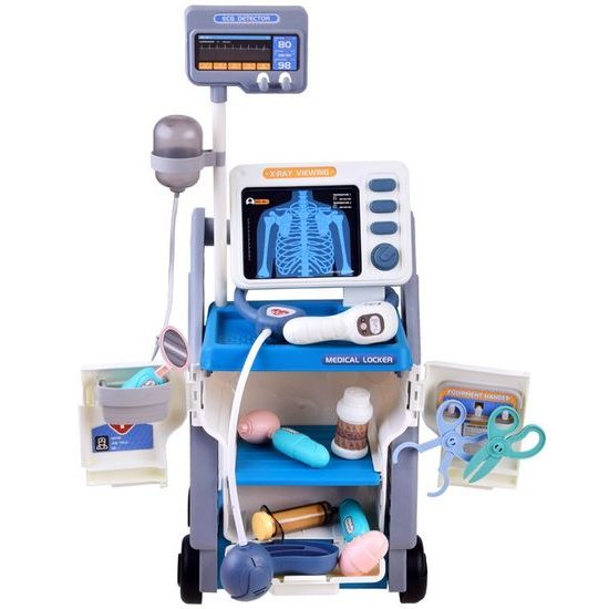 Dětský lékařský vozík Medical Cart se zvukem a příslušenstvím - modrý
