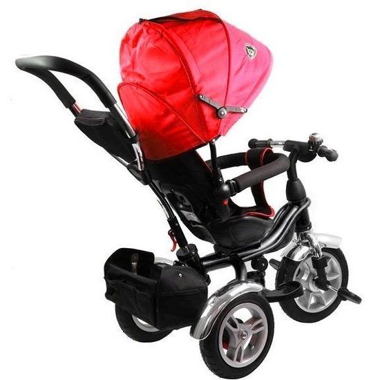 Majlo Toys multifunkční tříkolka s nafukovacími koly PRO500 červená