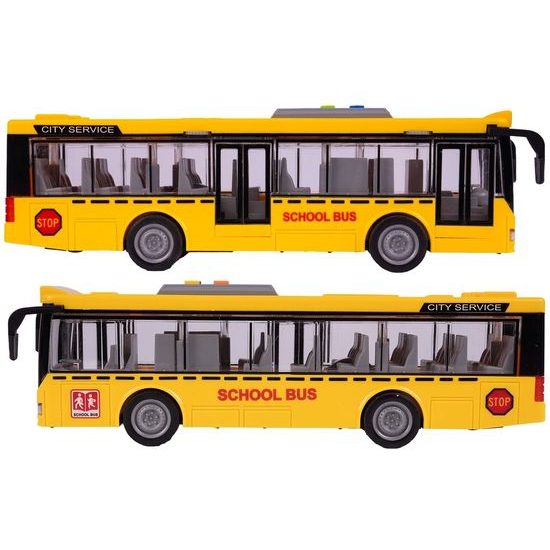 Školní autobus na setrvačník se světly a zvuky City Service 1:16