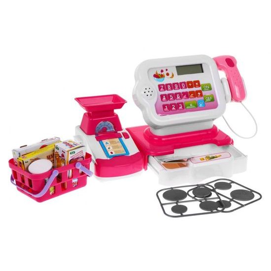 Majlo Toys dětská elektronická pokladna s košíčkem