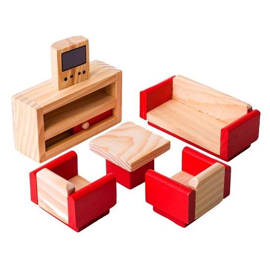 Doris dřevěný domeček pro panenky s nábytkem