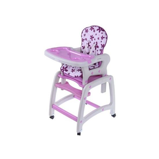 Ecotoys jídelní židlička s houpačkou 3v1 fialová