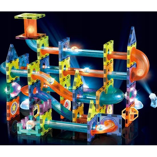Doris magnetická svítící stavebnice se skluzavkou Light Magnetic 110 dílů