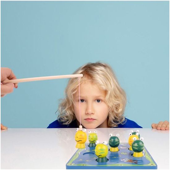 Dřevěné žabičky na lovení na magnet 3D