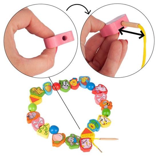 Sada na výrobu dřevěných korálků Animal Rope