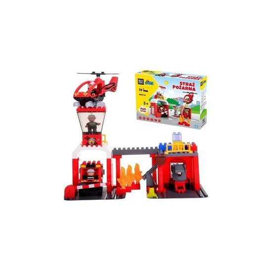Blocki Mubi stavebnice Hasičská stanice se světlem a zvukem 59 dílů