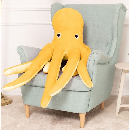 Plyšová chobotnice Ema 80 cm - žlutá