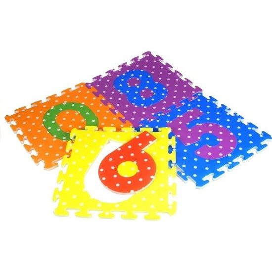 Pěnové puzzle s barevnými čísly a abecedou