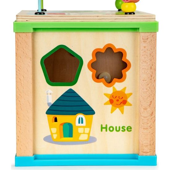 Ecotoys dřevěná edukační kostka s labyrintem Mouse Cube 5v1