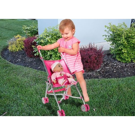 Golfový kočárek pro panenky Unicorn růžový