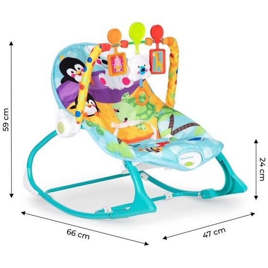 Ecotoys kojenecké lehátko 3v1 s vibracemi Baby Calm modré