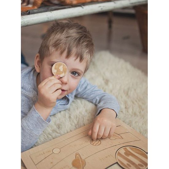 Sluneční soustava - edukativní dřevěné puzzle - SLOVENSKÁ VERZE