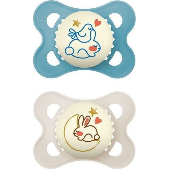 Sada dudlíků svíticích ve tmě pro kluka 0-6m planet love