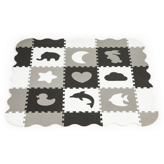 Ecotoys XXL pěnová puzzle hrací deka Happy Gray