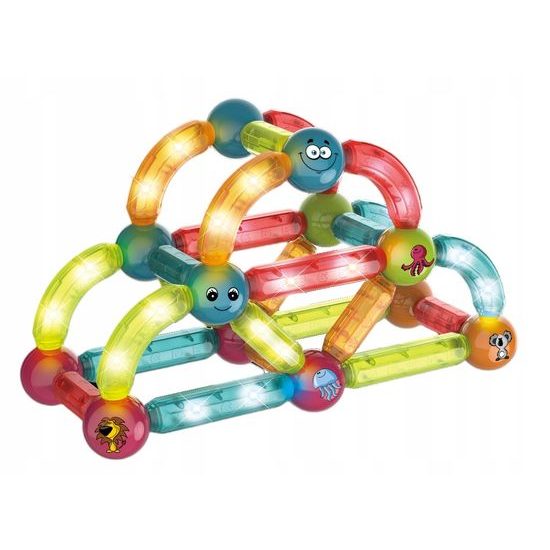 Doris magnetická svítící stavebnice Light Sticks 52 dílků