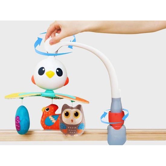 Huile Toys cestovný kolotoč nad postieľku s melódiami Bird Toys