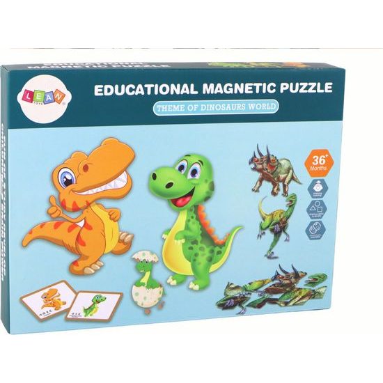 Vzdělávací magnetické puzzle s dinosaury