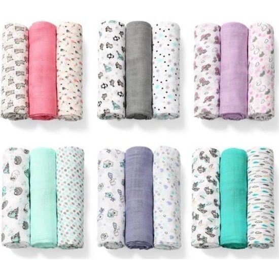 BABYONO Plenky bambusové 3 ks mint