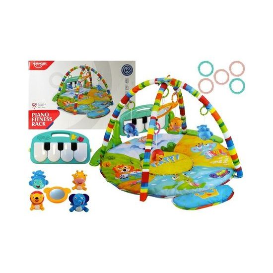 Haunger hrací deka XXL se 2 hrazdami a piankem Happy Zoo