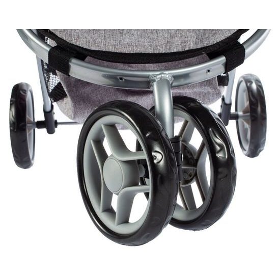 Sportovní kočárek pro panenky Princess šedo-růžový