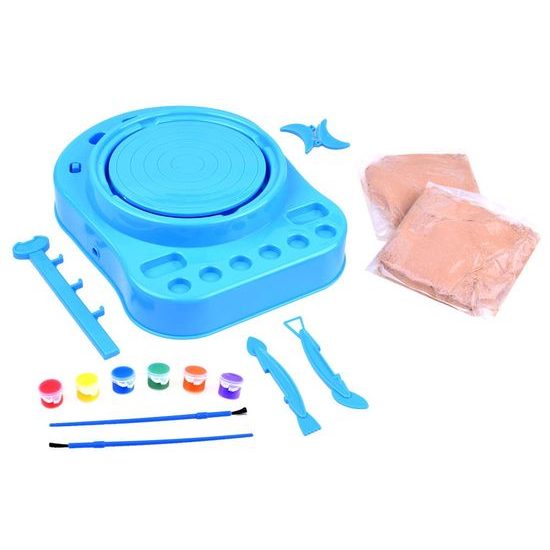 Dětský hrnčířský kruh s hlínou a barvami Pottery Workshop růžový