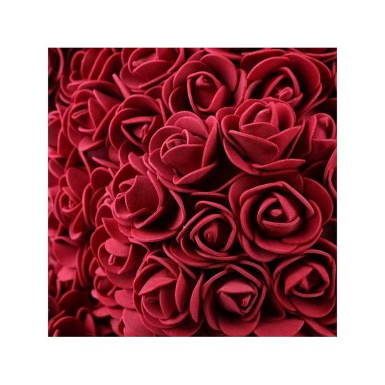 Medvídek z růží bordo s bílým srdcem Rose Bear 40 cm