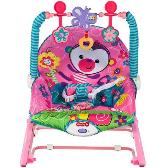 Dojčenské ležadlo 3v1 s vibráciami Baby Rocker ružové