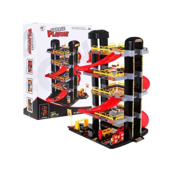 Majlo Toys parkovací XXL garáž s výtahem na baterie + 5 autíček Big Garage