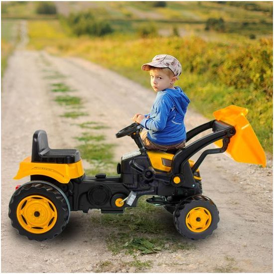 Dětský šlapací traktor s radlicí Active Pedal žlutý