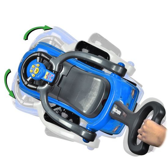 Odrážedlo Super Coupe s vodící tyčí 3v1 modre